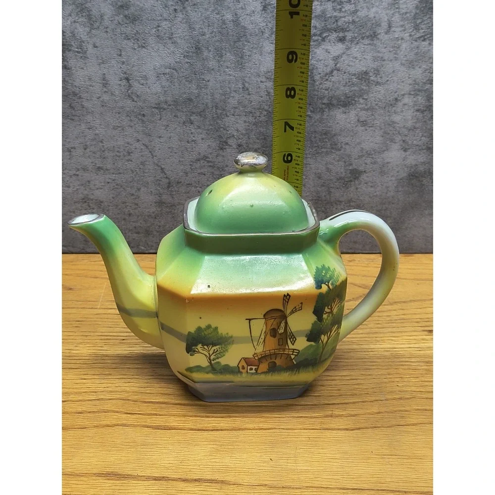 Vintage Hand Painted‎ Teapot Windmill Made in Japan
